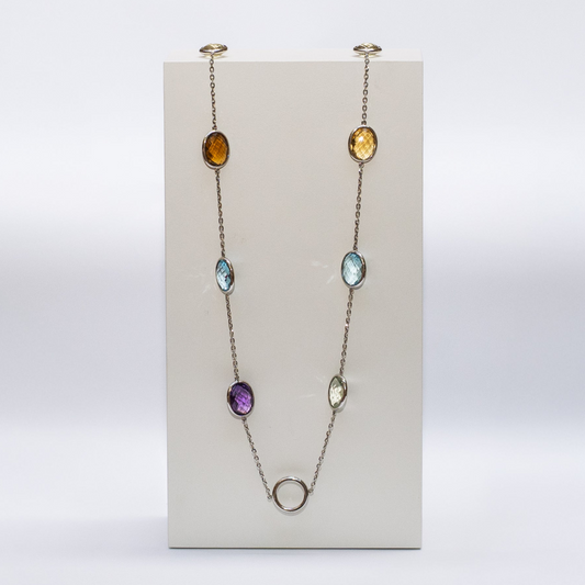Multi Color Necklace Oval - Amilla Jewelry