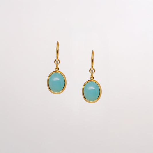Chalcedon Edelstein Ohrringe