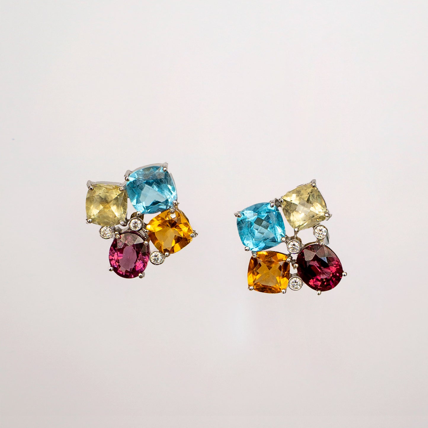 Colorful Stud Earrings Gold - Amilla Jewelry