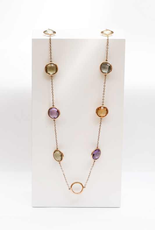 Multi Color Necklace Round - Amilla Jewelry