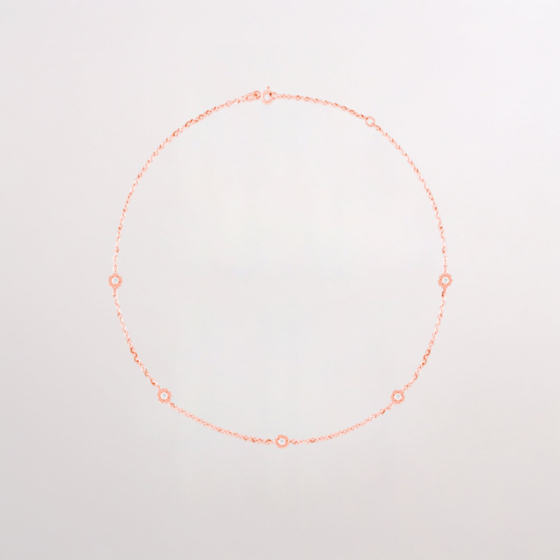 Flower Necklace Diamond Mini with 5 diamond flowers - Amilla Jewelry