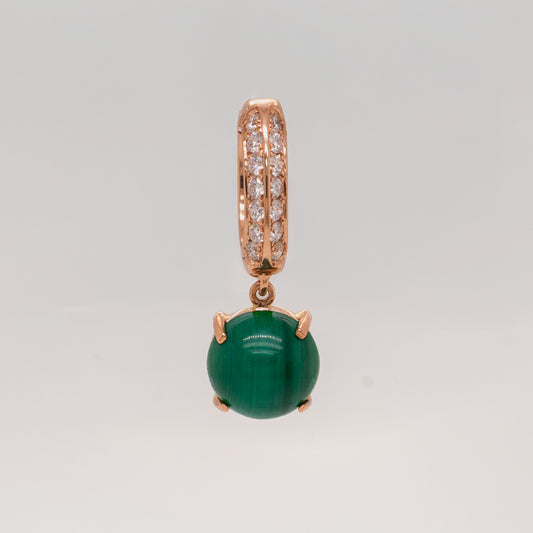 Malachit Gold Pendant with diamonds