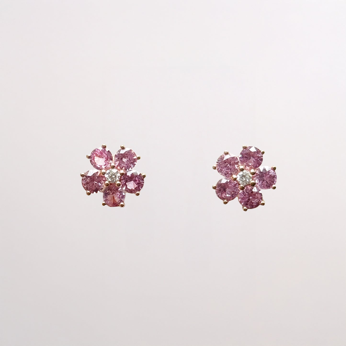 Pink Sapphire Flower Earrings - Amilla Jewelry