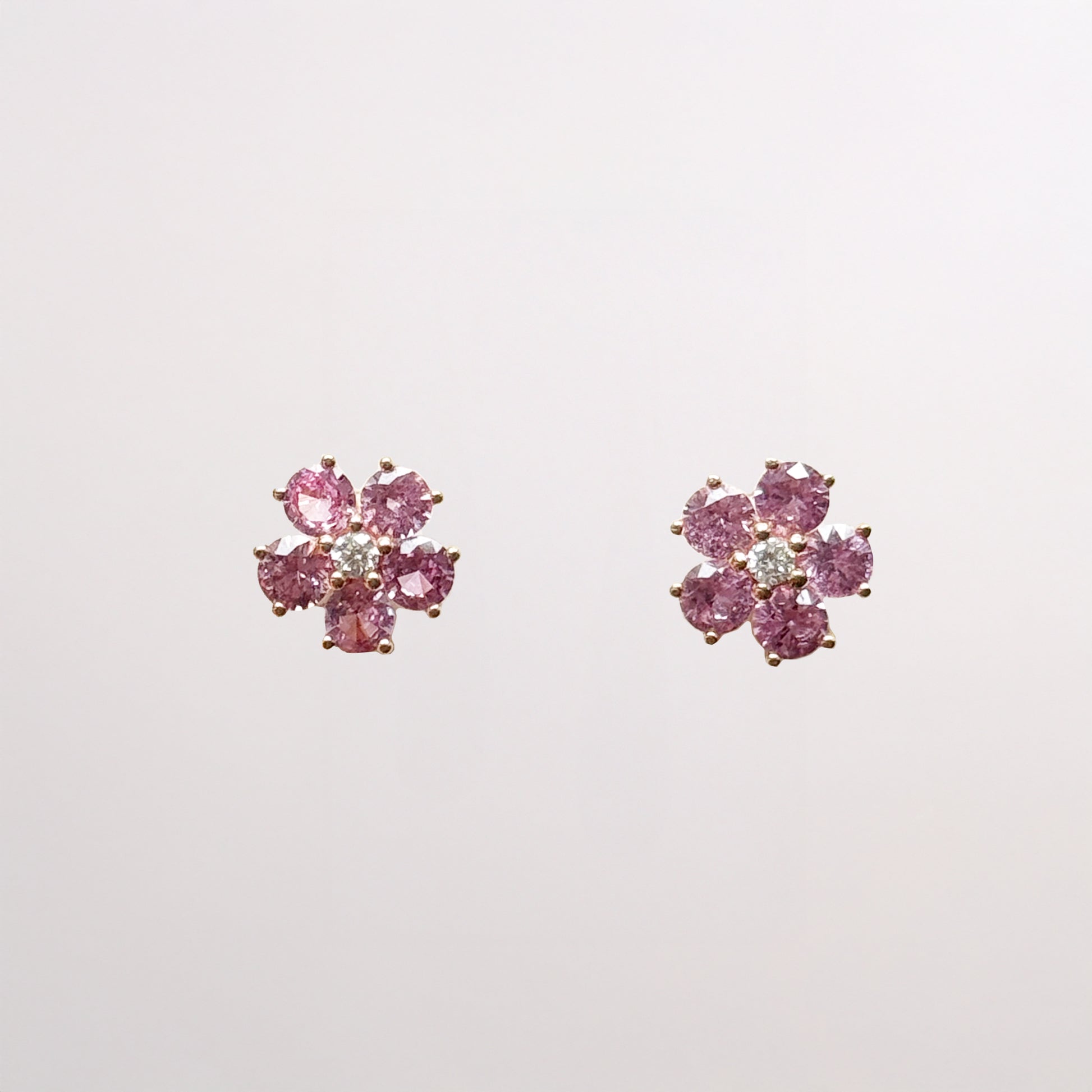 Pink Sapphire Flower Earrings - Amilla Jewelry