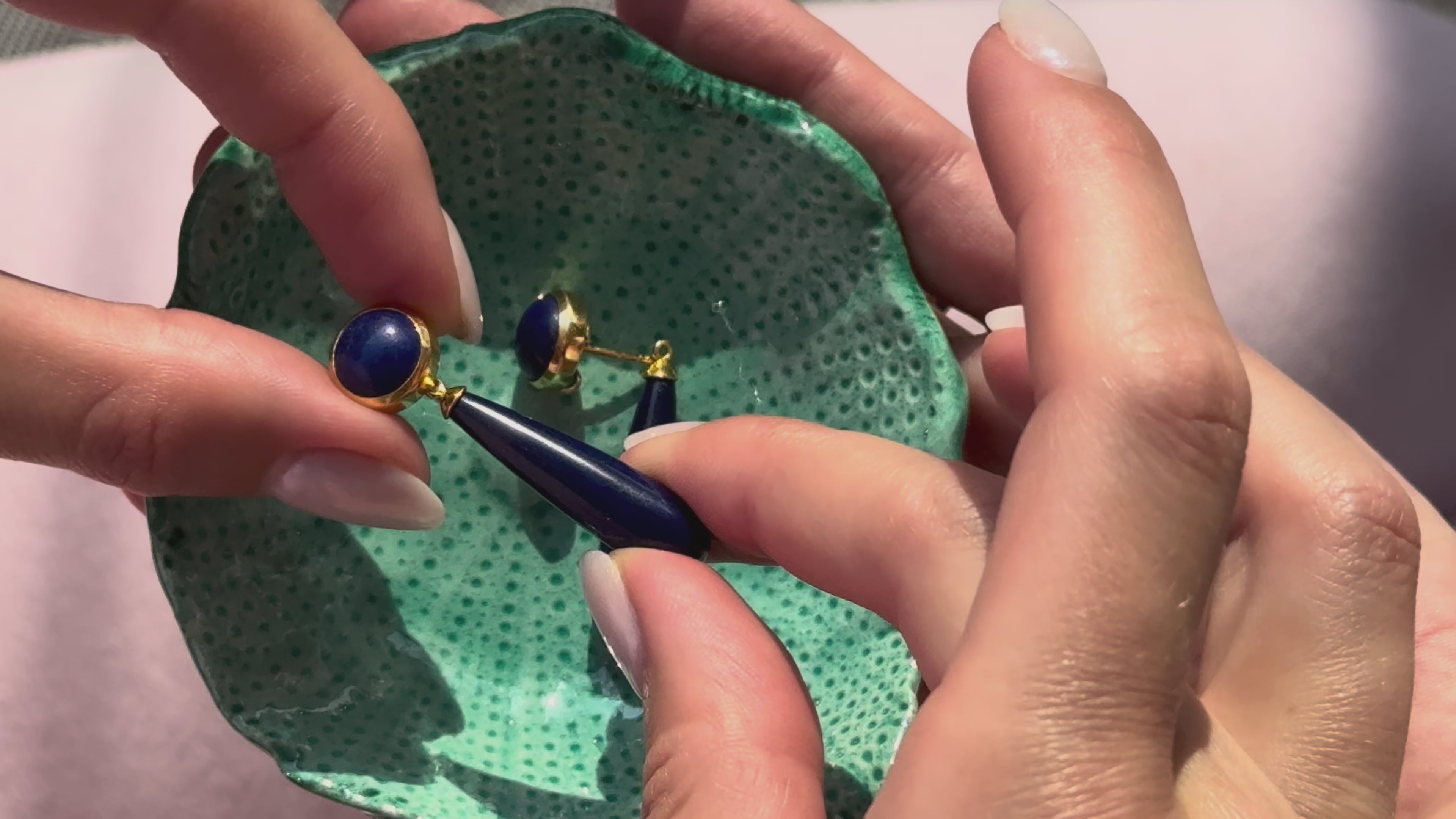 Load video: Lapis Lazuli Earrings Gold – AMILLA Jewelry