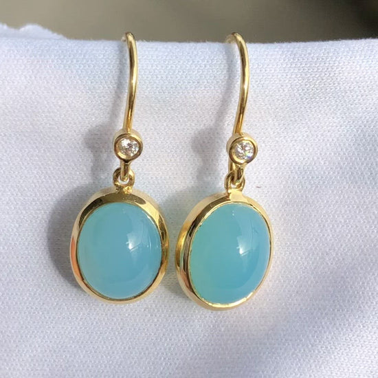 Chalcedony Gemstone Earrings - Amilla Jewelry