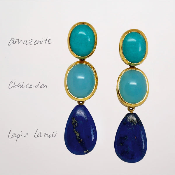 Blue Gemstone Earrings - Amilla Jewelry