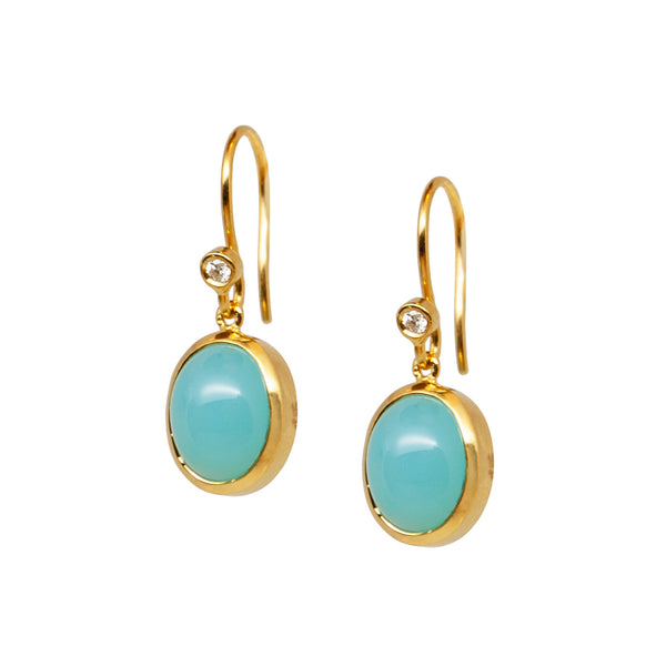 Chalcedony Gemstone Earrings - Amilla Jewelry